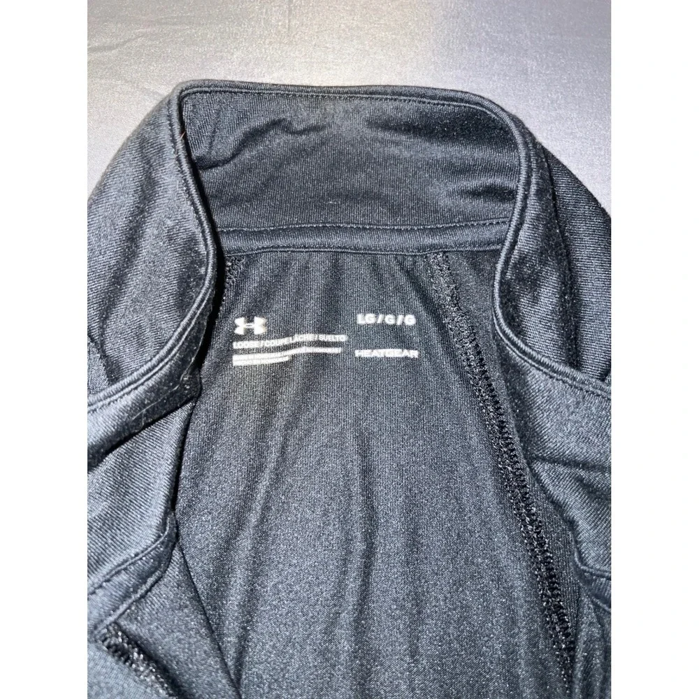 Under Armour Mens Black HeatGear Quarter Zip Pullover Cougar Logo Size Large